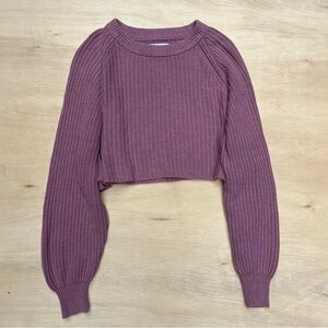 Pink Aeropostale XS knit long sleeve crewneck sweater fall, comfy casual cropped